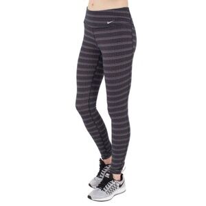 Nike Dri Fit Crop Leggings Black & Gray Zig Zag Stripes